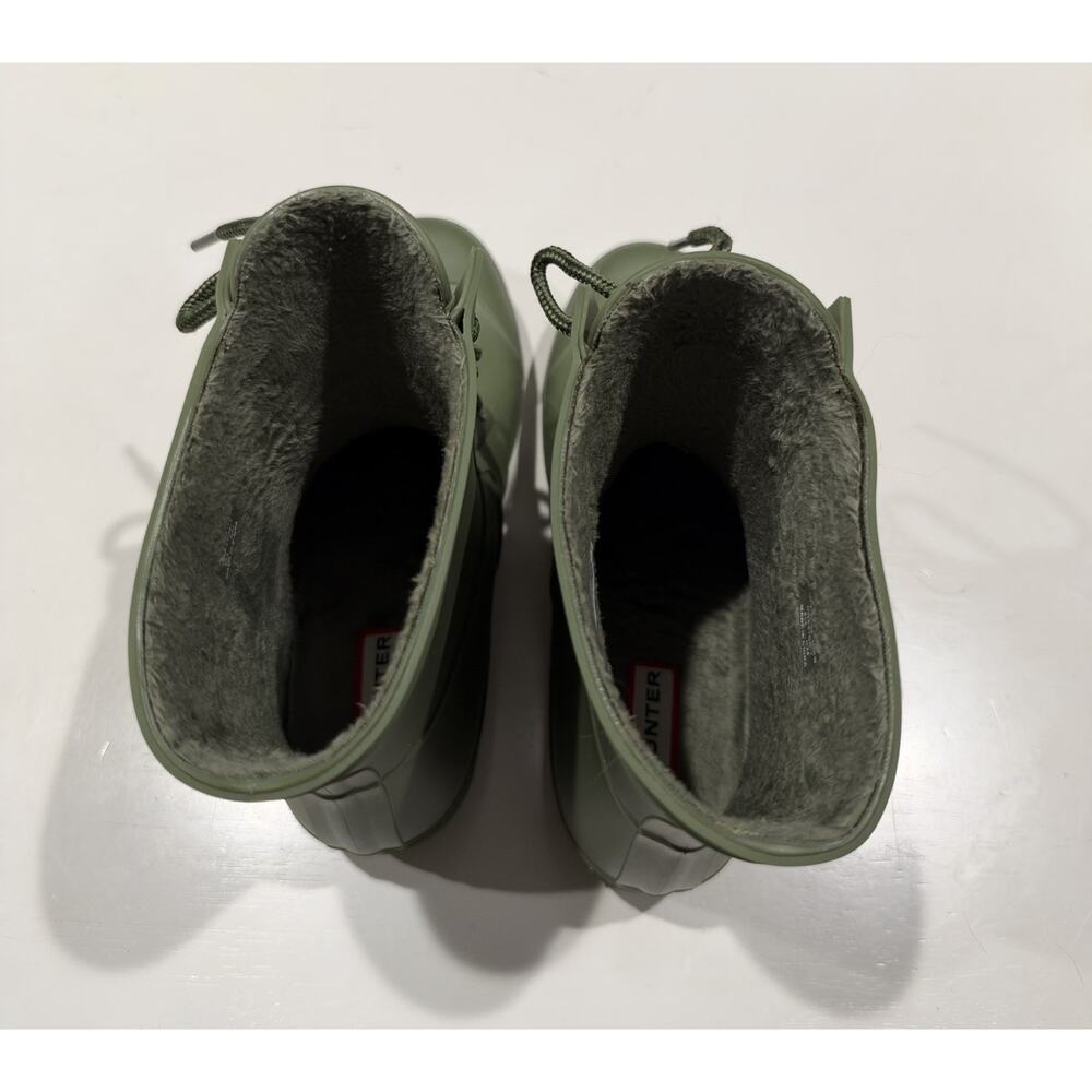 Hunter Lace Up Olive Green - Womens Short Size 8 EU39 - Picture 3 of 7